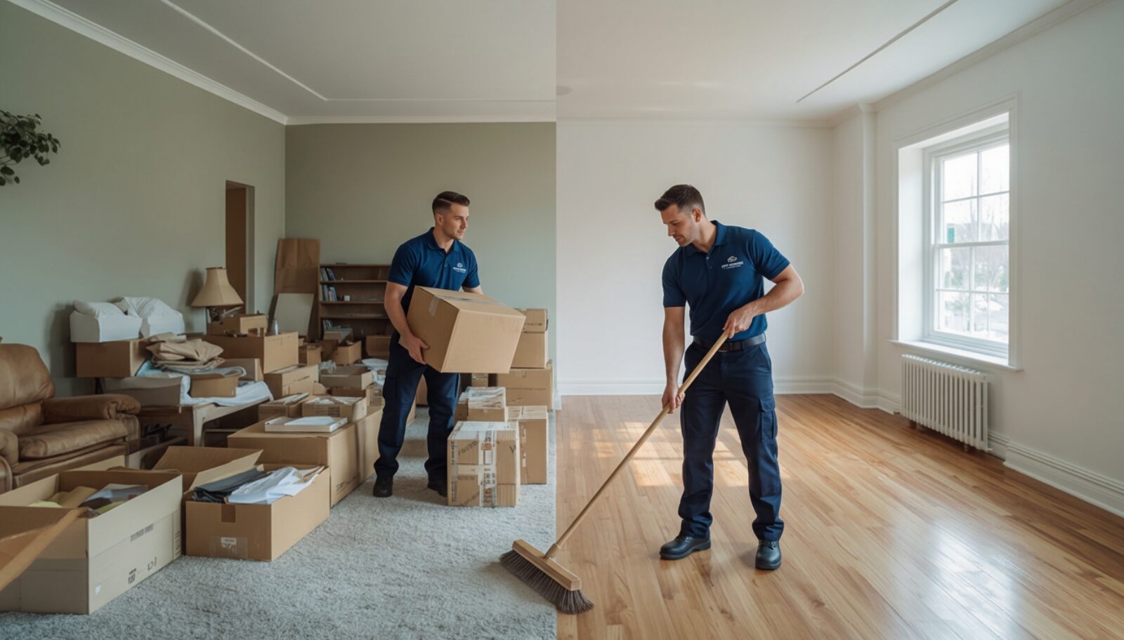 Équipe Brad'Way en intervention : débarras et nettoyage d'un logement